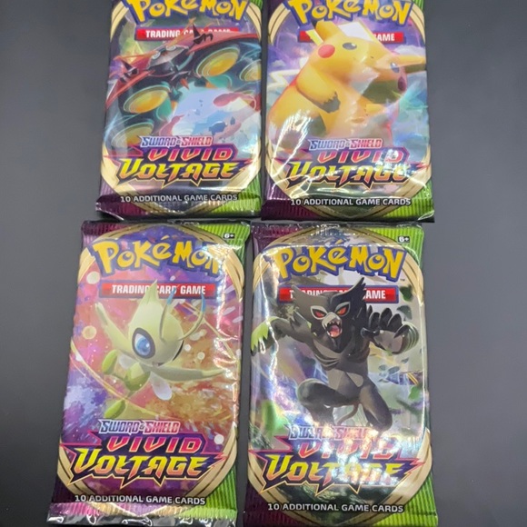 4x Vivid Voltage Booster Pack Pokemon Sword & Shield SWSH New Sealed English - Picture 2 of 2